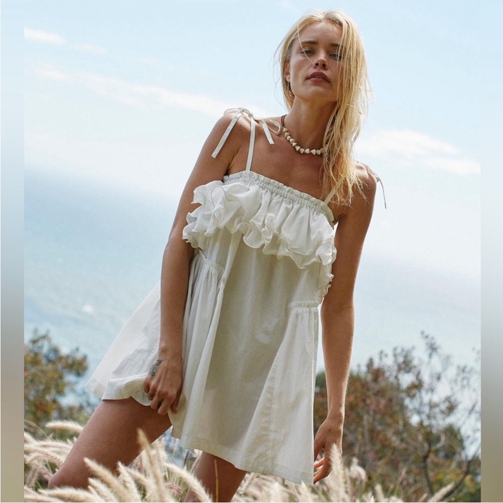 NWT Free People White Have A Thing For You Mini Dress. Size small